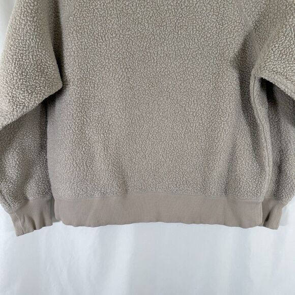 Everlane Sweater Women's Large Beige Fleece Long Sleeve Crew Neck Pullover - Picture 9 of 9